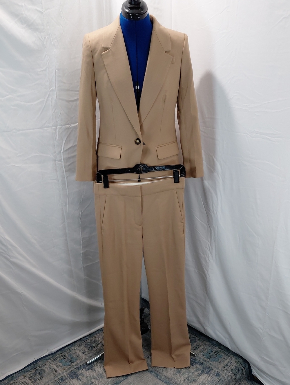 Classic Tan Women's Pantsuit - Tailored Blazer & Trousers